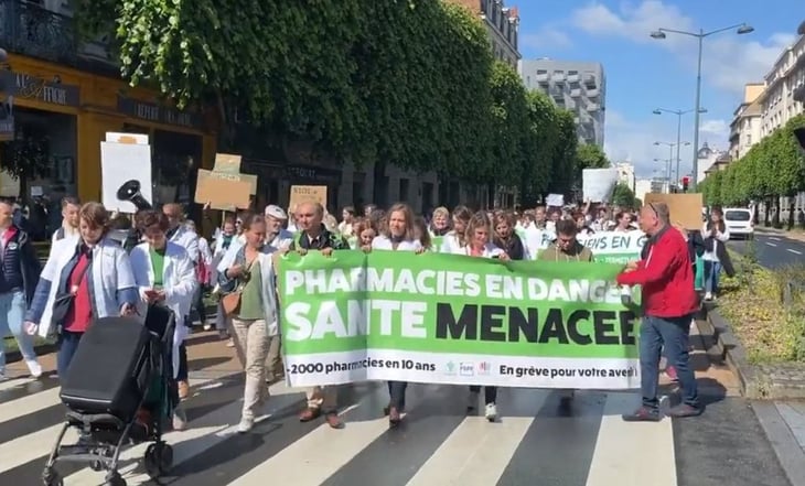 Huelga de farmacias en Francia, protestan por remuneración insuficiente y carencia de medicamentos