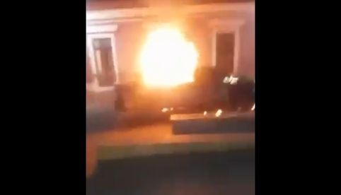 Incendian patrulla por presunta comprar de votos en Ciudad Serdán, Puebla