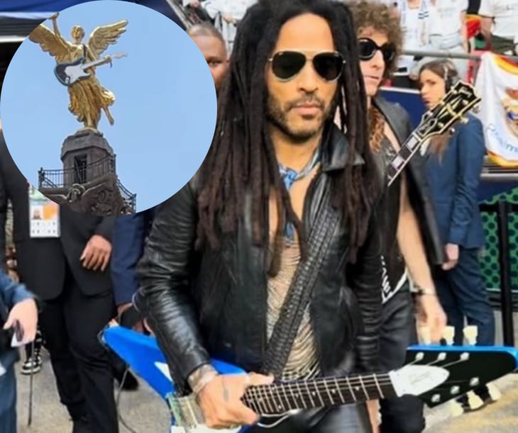 Lenny Kravitz vuelve a México; coloca una guitarra al Ángel de la Independencia