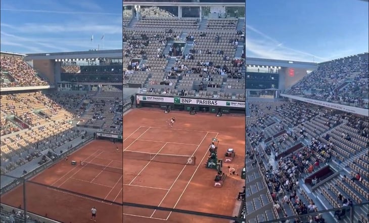 VIDEO: Poco interés en segunda semifinal de Roland Garros presenta gradas vacías
