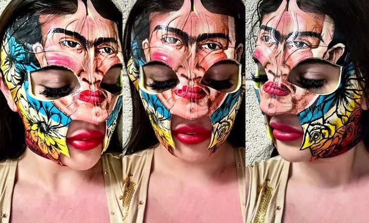 La luchadora Reina Dorada rinde homenaje a Frida Kahlo con el diseño de su máscara