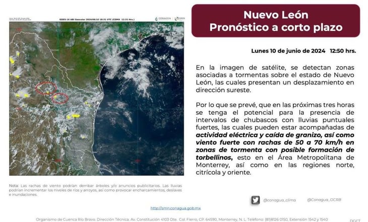Nuevo León sufre nuevas lluvias con granizo y actividad eléctrica