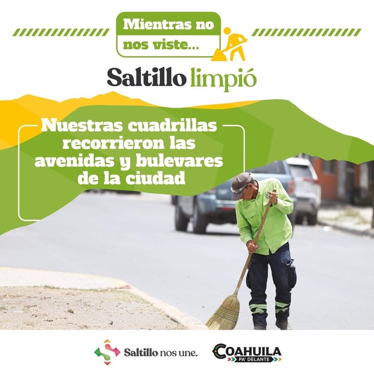 Todos los días se realiza el mantenimiento de 12 plazas y espacios públicos en Saltillo