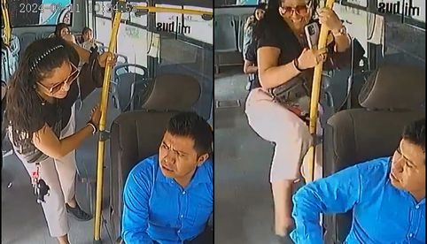 VIDEO: Pasajera agrede a patadas a chófer de transporte público en Puebla