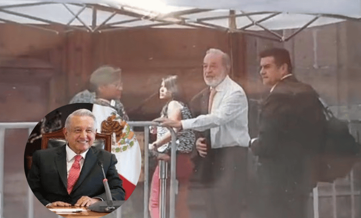 Carlos Slim y AMLO se reúnen en Palacio Nacional para comida de trabajo