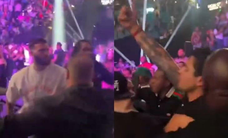 VIDEO: Ryan García y Caleb Plant se pelean en las gradas de la arena MGM de Las Vegas