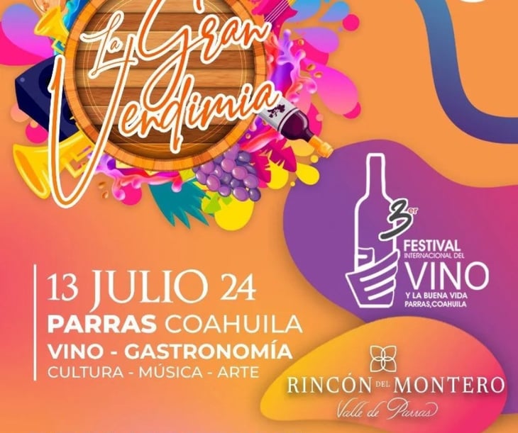 Promueven en Torreón 'Gran Vendimia': Festival en Parras de la Fuente