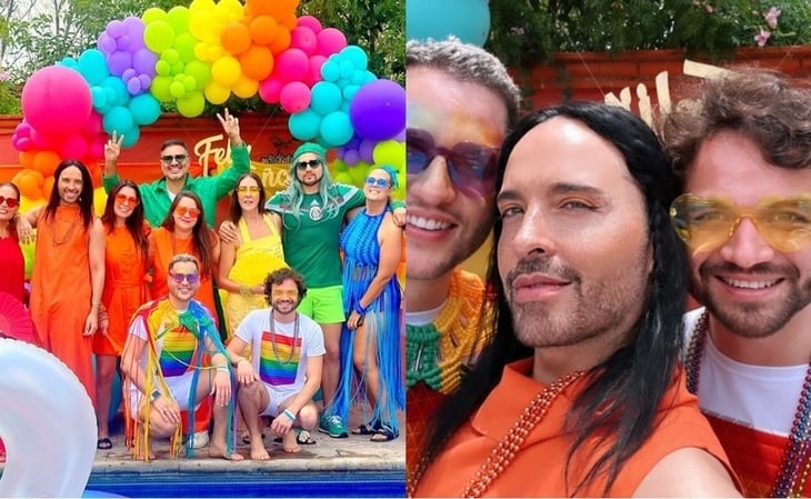 Apio Quijano celebra el cumpleaños de su pareja con una colorida pool party