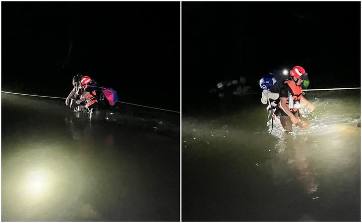 Rescatan a 11 senderistas tras creciente de río en Allende, Nuevo León