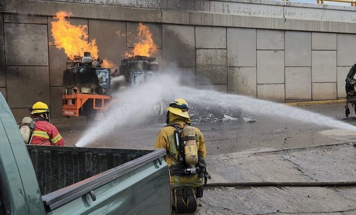 Se incendia camión con cilindros de gas en Culiacán, Sinaloa