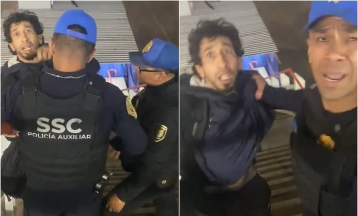 Tras video de Luna Bella, policías sacan a hombre con perro del Metro