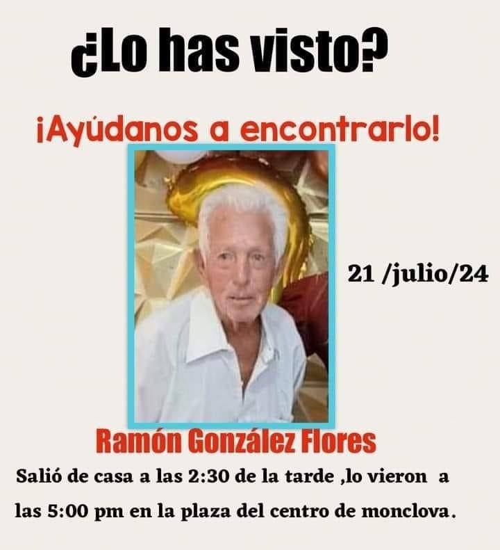 Encuentran sin vida a Ramón González Flores, adulto mayor desaparecido