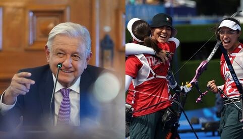 AMLO felicita a equipo femenil de Tiro con Arco por medalla de bronce