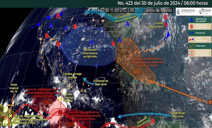 Alerta por posible formación de ciclón Carlotta en México