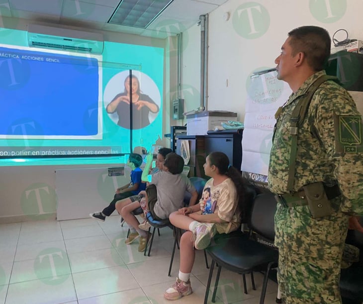 Soldados brindan pláticas de salud mental a infantes en cursos de verano 