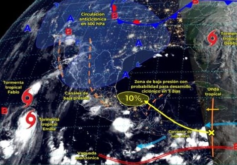 Cinco ciclones acechan a México; uno puede generar lluvias en Coahuila 