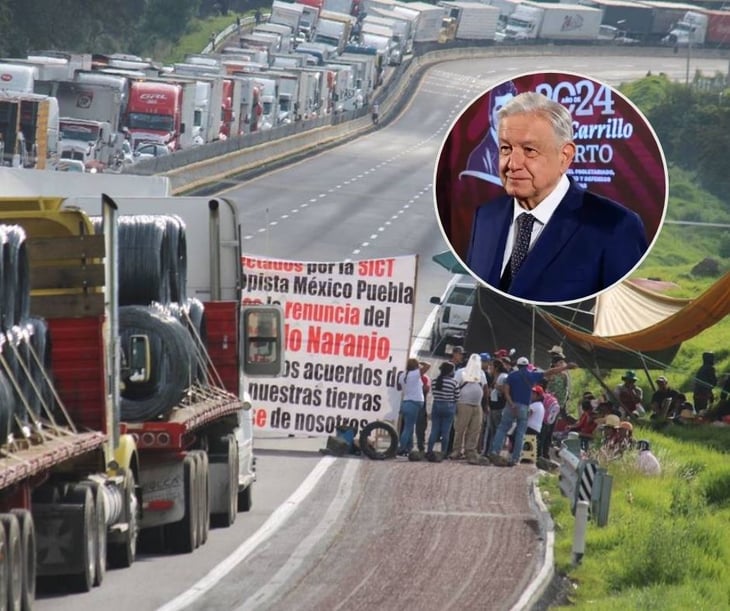 No cederemos a chantajes: AMLO a ejidatarios por bloqueo en la autopista México-Puebla