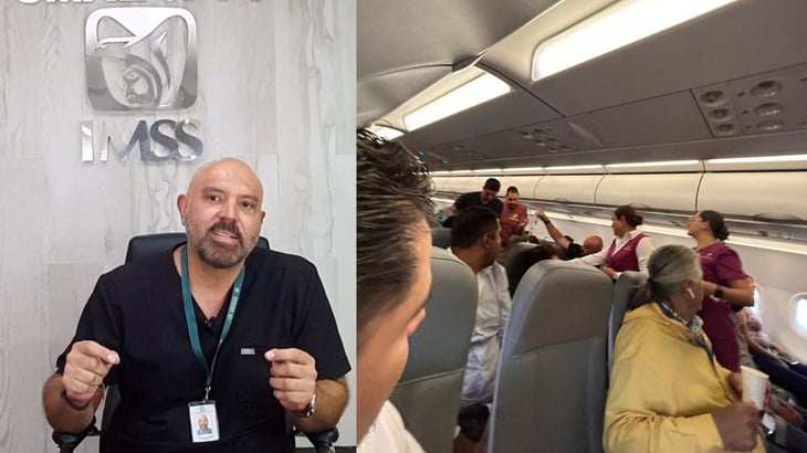 Médicos salvan la vida de pasajero en pleno vuelo a Torreón