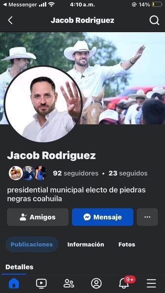 Alerta el Alcalde electo Jacobo Rodríguez por cuenta 'hackeada' en sus redes sociales