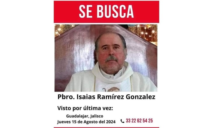 Reportan desaparición de sacerdote en Guadalajara; autoridades ya investigan