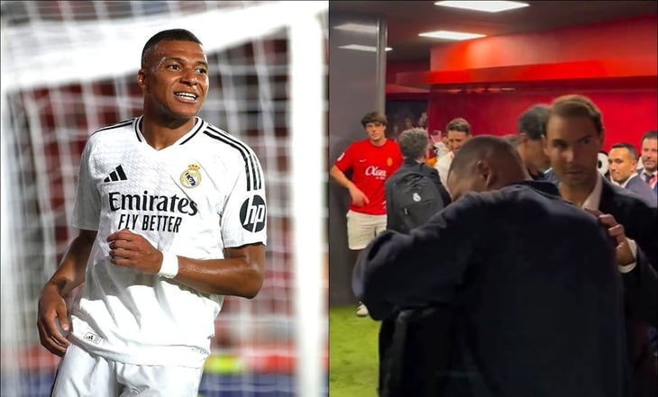 VIDEO: Kylian Mbappé le regaló su camiseta del debut con el Real Madrid a Rafael Nadal