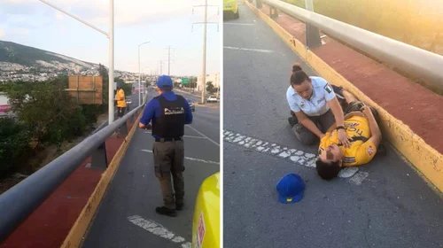 Rescatan a joven que amenazó con lanzarse de puente