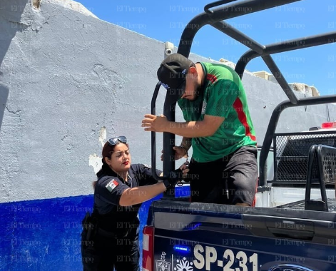 Joven fue detenido en la colonia Mezquital del Valle por faltarle el respeto a su padre