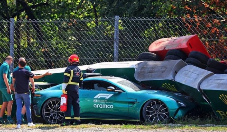 ¡Fuerte choque! El safety car sufrió un accidente en el circuito de Monza