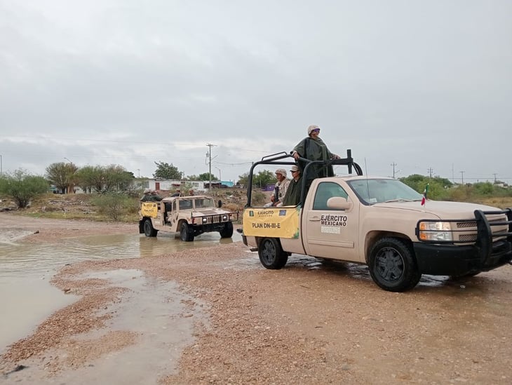 La SEDENA implementa el Plan DN-III-E en Ciudad Acuña ante torrenciales lluvias