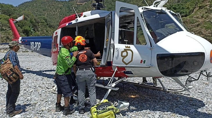 Trasladan en helicóptero a mujer en labor de parto