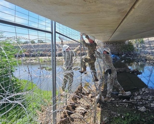 Guardia Nacional refuerza alambrada de púas