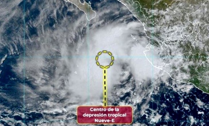 Depresión Tropical Nueve-E se forma frente a las costas de Jalisco