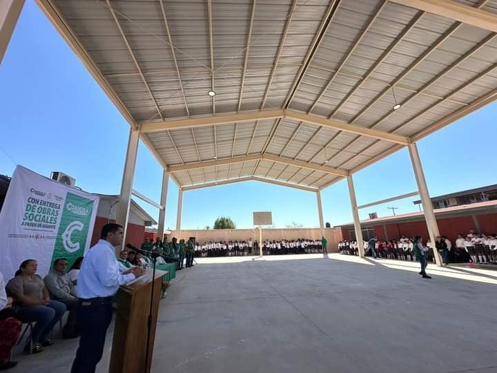 Inauguran techumbre en escuela primaria de San Pedro