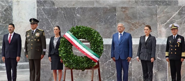 AMLO y Claudia, presentes en homenaje a Niños Héroes