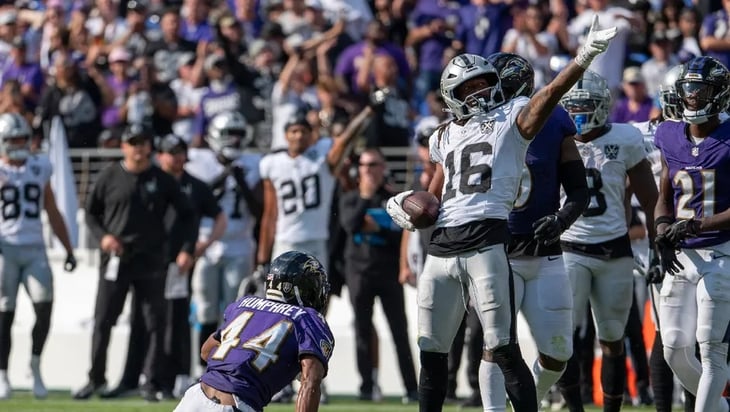 Raiders logran su primera victoria de la temporada de la NFL con remontada sobre Ravens