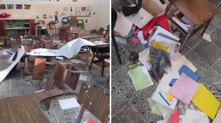 Delincuentes vandalizan escuela primaria en Monterrey