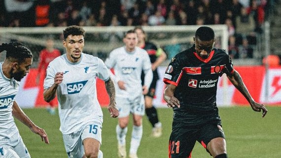 Denil Castillo fue titular en el empate del Midtjylland contra Hoffenheim en la Europa League