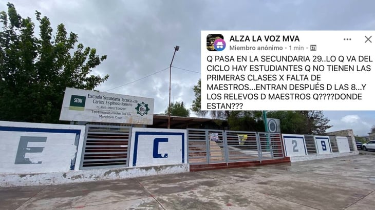 Estudiantes de la secundaria 29 sin maestros     