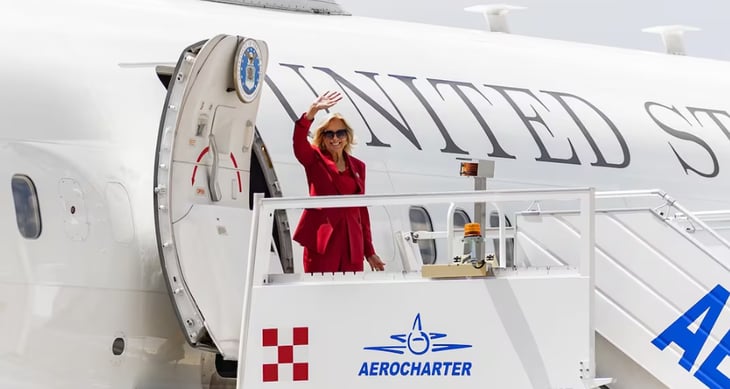 Jill Biden llega a México para la investidura de Claudia Sheinbaum como presidenta