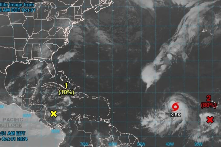 Tormenta tropical Kirk avanza por el Atlántico