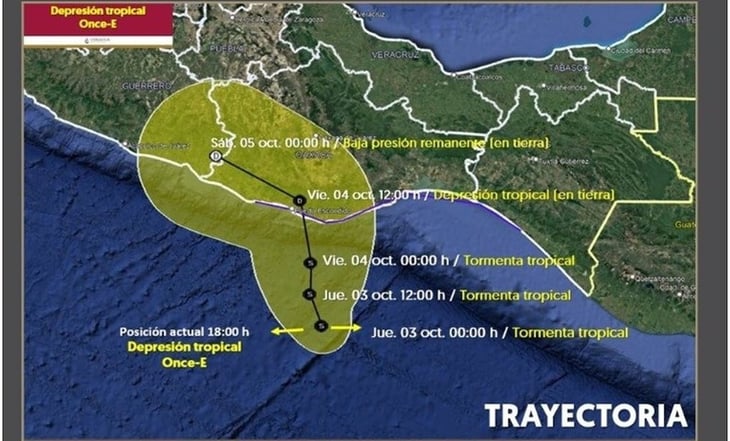 Depresión Tropical Once-E: Suspenden clases en Guerrero; esperan lluvias intensas