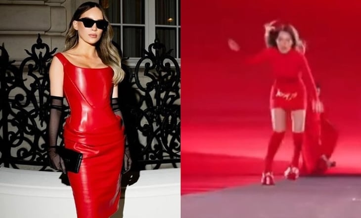 Belinda aclara si su caída en la pasarela de la Paris Fashion Week fue intencional