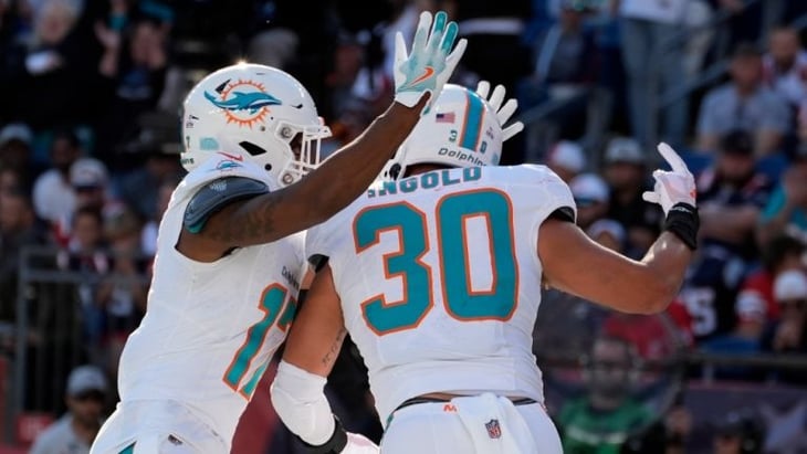 Dolphins vence 15-10 a Patriots en un partido plagado de penalizaciones