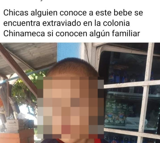 En Facebook reportan niño vagando por la Chinameca y buscan familiares