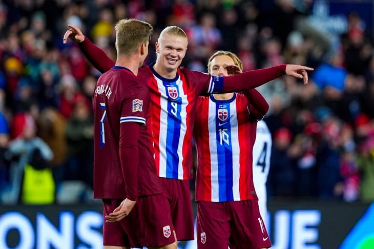 Erling Halaand hace dos goles en la goleada de Noruega en la UEFA Nations League