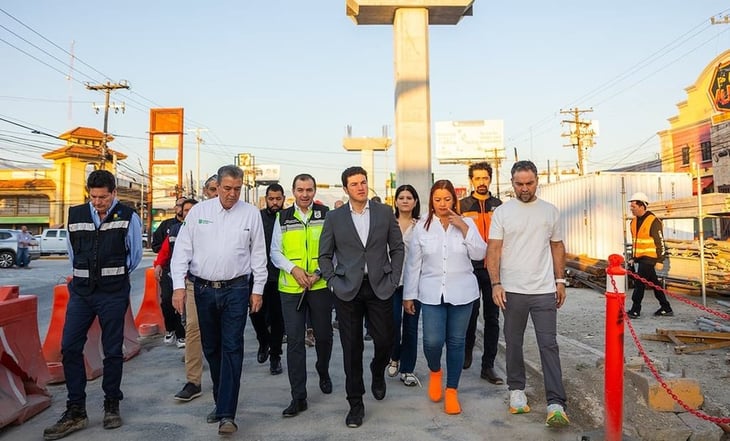 Samuel García supervisa obras de la Línea 6 del Metro en Nuevo León