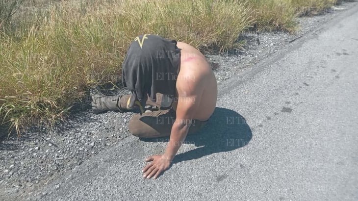 Trailero queda lesionado al volcar en la carretera Monclova-Monterrey