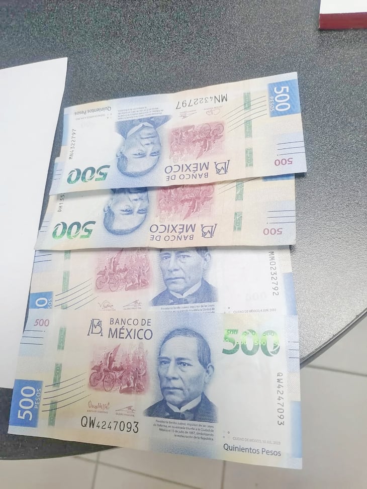 Billetes falsos de 500 con grosor dificulta detectarlos