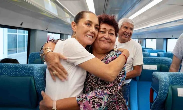 Claudia Sheinbaum usa Tren Maya en Campeche; promete que en 2 años también será de carga