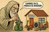 Caricatura editorial - Infraestructura escolar bajo control familiar